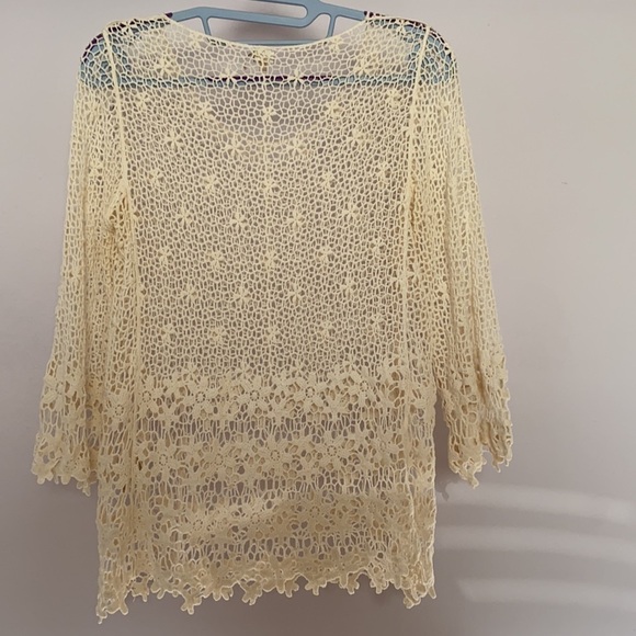 VILA Crochet Cream Flowers Top S/M - Picture 4 of 9